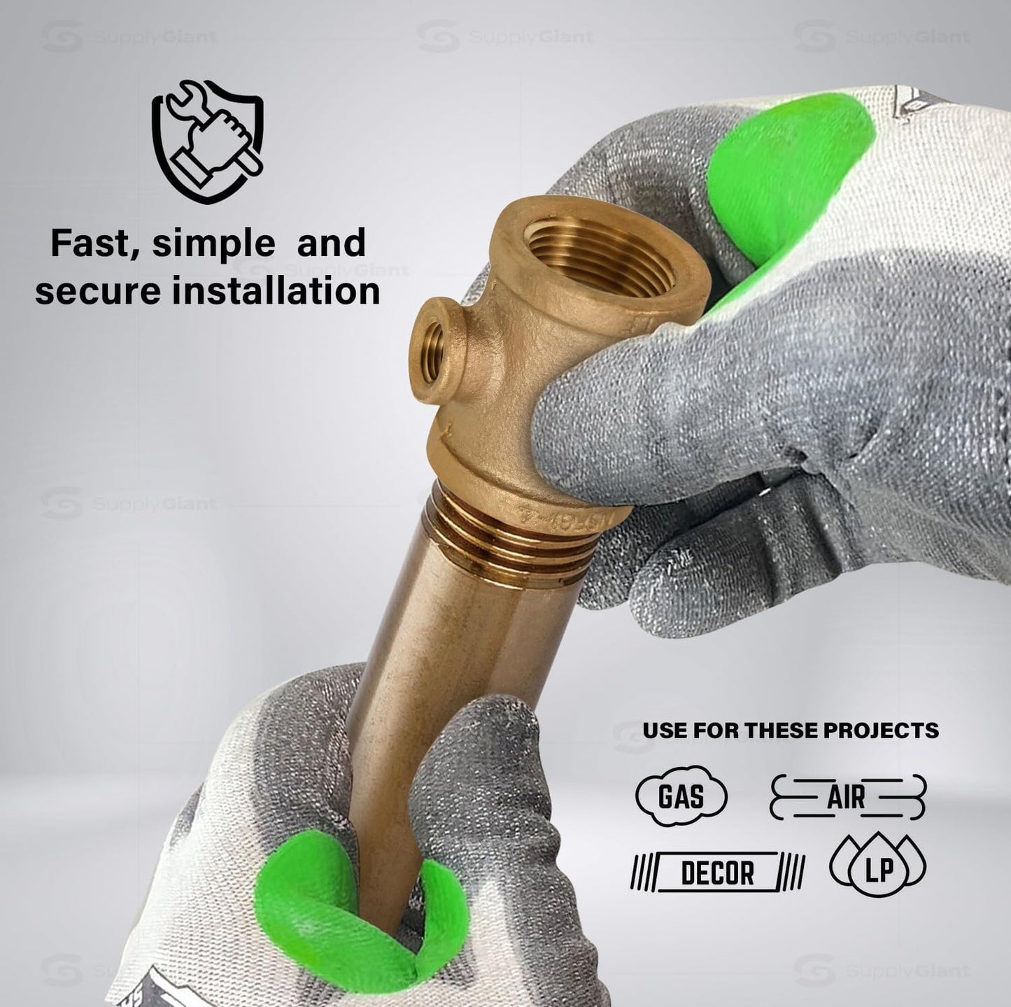 Female threaded reducing tee DN20 to 1/2 inch for plumbing and heating systems
