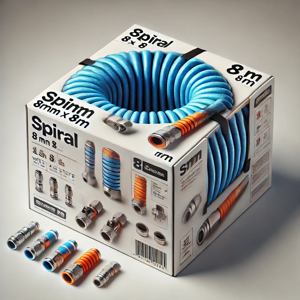 SPIRAL 8MM X 8M WITH ADAPTORS | Spiral Air 8mm x 8m with Adapters