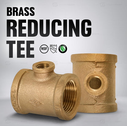 Female threaded reducing tee DN20 to 1/2 inch pipe fitting for plumbing systems