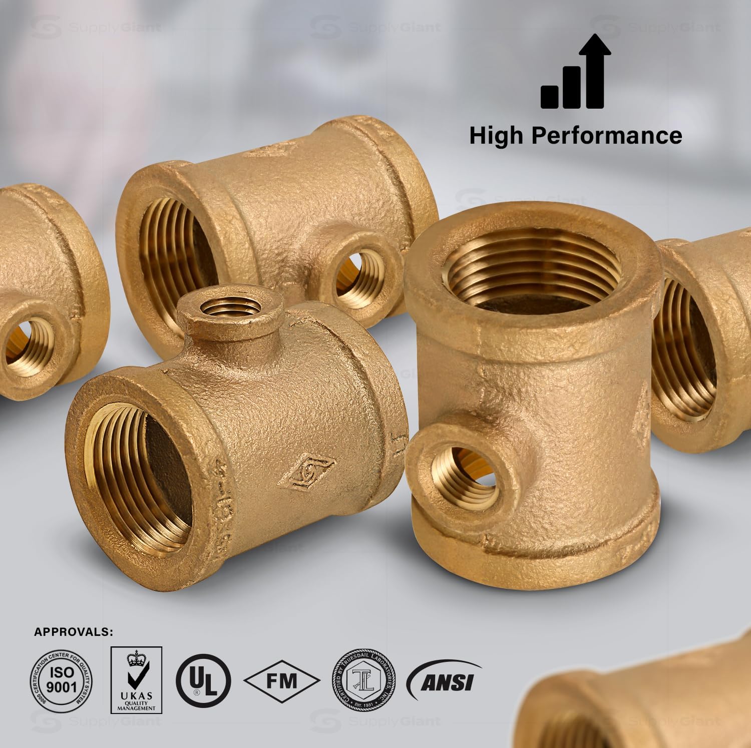 Female threaded reducing tee DN20 to 1/2 inch pipe fitting for plumbing systems