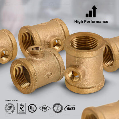 Female threaded reducing tee DN20 to 1/2 inch pipe fitting for plumbing systems