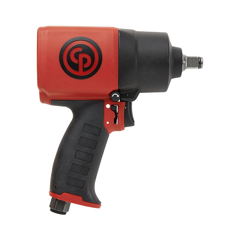 Πνευματικό κλειδί κρούσης Chicago Pneumatic CP7749 1/2", με εργονομική λαβή τύπου πιστολιού και συμπαγή, ελαφριά κατασκευή για εργασίες υψηλής ροπής.