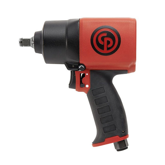 Πνευματικό κλειδί κρούσης Chicago Pneumatic CP7749 1/2", με εργονομική λαβή τύπου πιστολιού και συμπαγή, ελαφριά κατασκευή για εργασίες υψηλής ροπής.