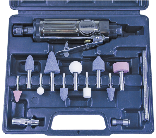 SCORPIO 36pc Die Grinder Tool Kit – Complete Set for Professional Applications.